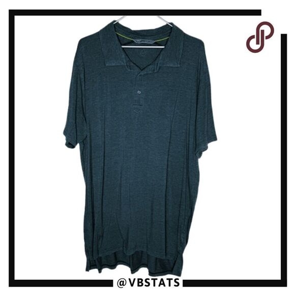 Tasc Performance Mens Organic Cotton & Bamboo Blend Collared Polo Shirt Gray 2XL - Picture 1 of 6